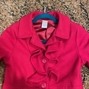 EUC Gymboree Christmas Red wool (60%) blend girls dress coat